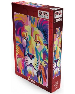Пъзел Nova puzzle от 1000 части - Цветен лъв